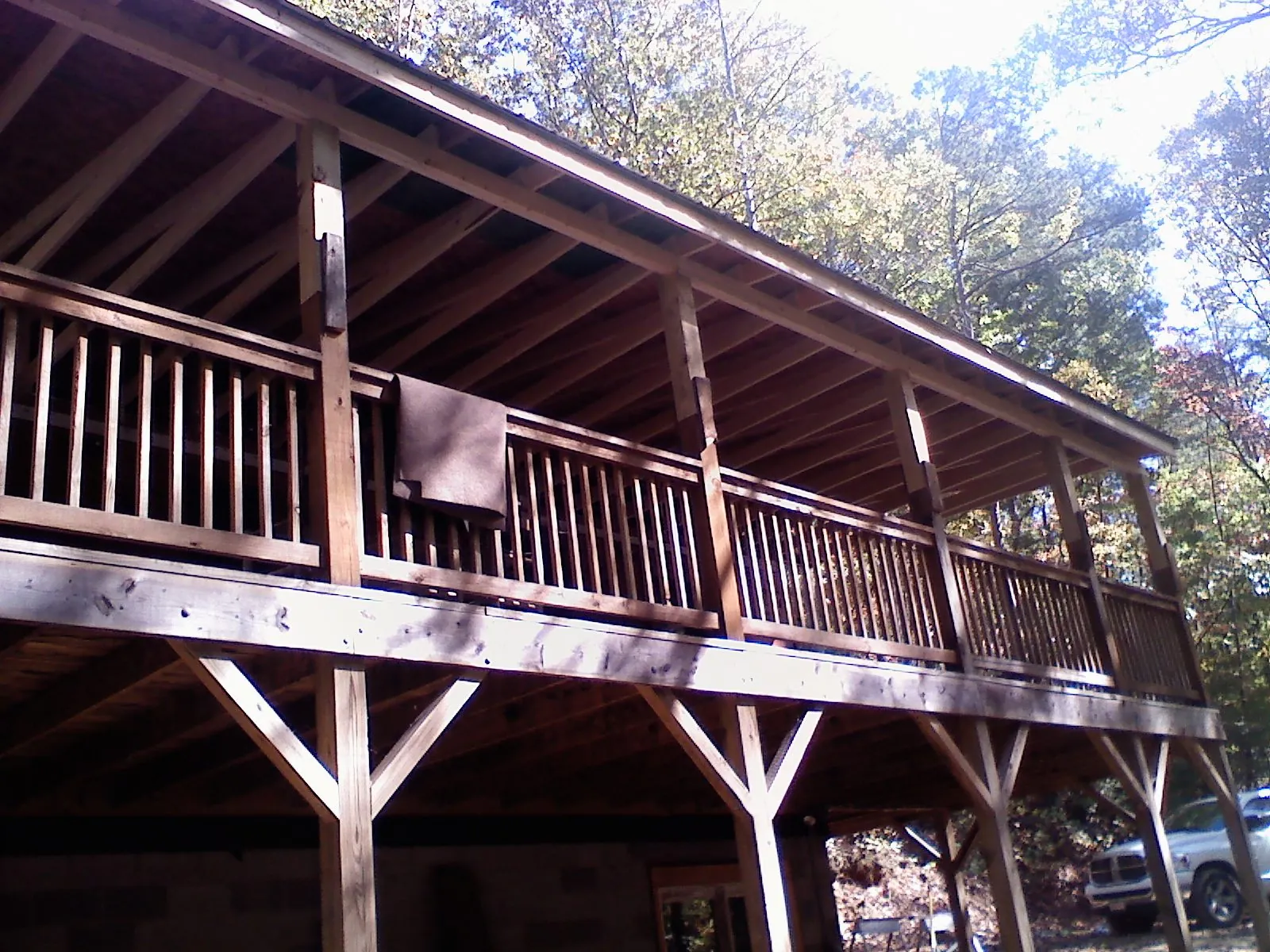 Timber framing under a new elevated porch and deck — Roof Leak Repair in Kitty Hawk by Roofing Brothers